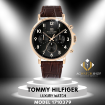 Tommy Hilfiger Montre à quartz pour homme avec bracelet en cuir marron e... - £94.96 GBP