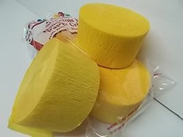 4 ROLLS, YELLOW Crepe Paper Streamers 290 ft Total - Made in USA! by Gre... - £7.79 GBP