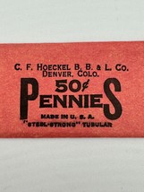 One Hundred One Cent Coin Wrappers C.F. Hoeckel B.B. &amp; Co. Denver, Color... - £50.72 GBP