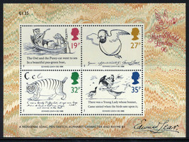 Great Britain 1229a MNH Illustrations Edward Lear Cats Birds ZAYIX 0424M0098M - £2.94 GBP