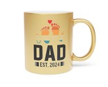 New Dad Coffee Mug | &quot;Dad Est. 2024&quot; | Metallic Gold or Metallic Silver ... - £14.76 GBP