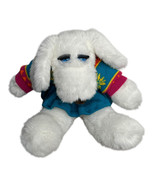 Vtg ERTL Le Mutt FIFI LA FEMME White Stuffed Plush Dog Blue Eyes Ski Swe... - $93.67 CAD