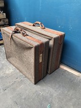 Hartmann Vintage 29” &amp; 26” Pullman Suitcase Tweed Belting Leather W Keys Luggage - £118.70 GBP