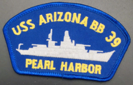 USS Arizona BB 39 Pearl Harbor Patch 4&quot; x 2.25&quot; US Navy Naval Battleship - £6.97 GBP