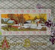 Birthday Postcard Country Farm Animals Flowers Embossed J Marks 1910 Series 894 - £6.32 GBP