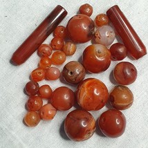 Lot Antique Red Agate Himalayan Tibetan African Agate carnelian Beads CRD - £77.52 GBP