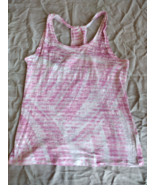 Calvin Klein Women Pink White Razor Back Sheer Thin Tank Size M EUC - $11.88