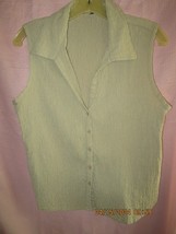 Tan Sleeveless Button Down Shirt Size L - £7.98 GBP