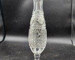Imperial Glass Bud Vase Clear Diamond Checkerboard Pattern Mid Century V... - $17.89
