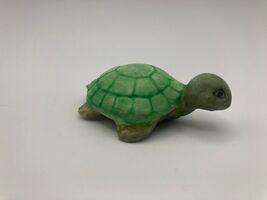 Vintage Porcelain Turtle Cute Collectible Green Figurine 2.75" - $8.20