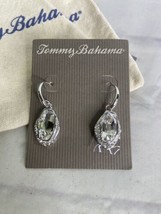 Tommy Bahama Swarovski Crystal Pave Drop Earrings Lightweight Rhodium Plating - £38.77 GBP