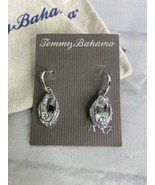 Tommy Bahama Swarovski Crystal Pave Drop Earrings Lightweight Rhodium Pl... - £38.33 GBP