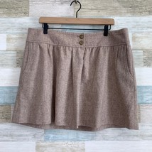 GAP Wool Blend Skirt Tan Brown Pockets A Line Unlined Casual Womens 14 - £10.08 GBP