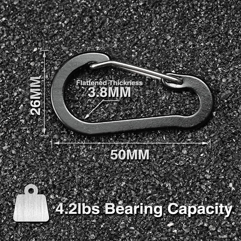 10 PCS Mini Carabiner Clips with Key Rings Aluminum D Shape Locking Carabine Key Item image 5