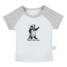 Mam&#39;s Little Dude Funny Tshirt Newborn Baby T-shirts Kids Animal Badger ... - £8.23 GBP+