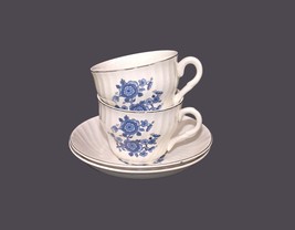 Pair of Wedgwood Royal Blue Ironstone cup and saucer sets made in England. - $64.29