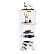 Acrylic Narrow Bookcase Skinny Bookshelf Modern Display Storage Organizer For Li - £168.11 GBP