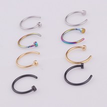 1pc/lot 6/8/10mm Punk Stainless Steel Fake Nose Ring C Clip Lip Ring Earring Hel - £8.09 GBP