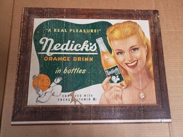 Vintage Nedicks Orange Drink In Bottles Sign Cardboard Litho B - £213.24 GBP