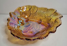 Indiana Amber Carnival Glass Loganberry - $22.00