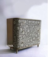 Exquisite Floral Bone Inlay Mango Wood Chest with Curved Drawers and Top... - $65,810.45 MXN