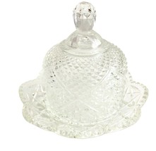 Vintage Avon Pressed Glass Butter or Cheese Dish with Dome Lid Made by Fostoria  - £25.32 GBP