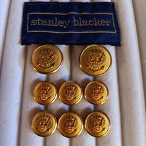 Stanley Blacker Gold Blazer Buttons Eagle Crown 8 2-Large, 6 Smaller - $14.95