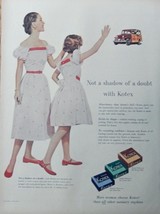 Kotex Sanitary Napkins, 50&#39;s print ad. full page color illustration (mother and  - £9.71 GBP