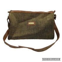 Vintage 1980s Samsonite Brown &amp; Tan Tweed Pattern Carry On Weekender Bag Travel  - £15.63 GBP