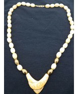 Vintage NAPIER IRIDESCENT GOLD ENAMEL MODERNIST Necklace Stunning Unique  - £38.75 GBP