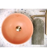 V_511 Peach color Bathroom Sink | Concrete Sink | Round Sink | Bathroom ... - £321.65 GBP+