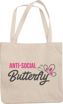 Make Your Mark Design Anti-Social Butterfly. Introvert Reusable Tote Bag For Ner - £17.08 GBP