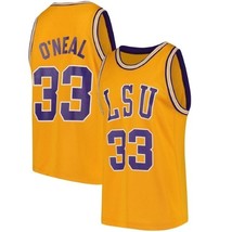 Shaquille O&#39;Neal #33 College Custom Basketball Jersey Sewn Gold Any Size - £27.96 GBP+