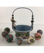 Jim Shore ‘Blossoms of Spring’ Set of 8 Basket 2007 #4009235 Figure Figu... - $126.67