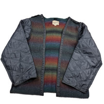 Vintage Woolrich Jacket Saddle Blanket Interior Liner Size Large Striped... - $39.59