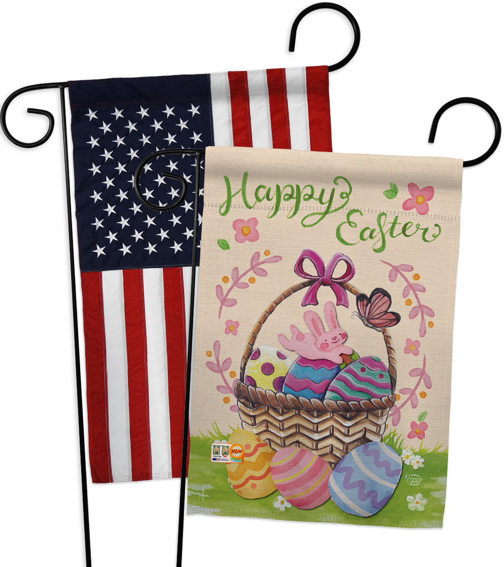 Happy Easter Colourful Basket Eggs - Impressions Decorative USA - Applique Garde - $30.97