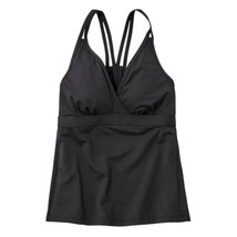 NWT Womens Size 12 LL Bean Black ReNew Swimwear V-Neck Tankini Top - £25.83 GBP