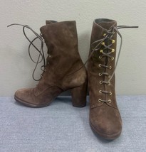 Michele Negri Brown Suede Lace Up Ankle Boots Size 38 IT / 8 US Retails ... - £58.37 GBP