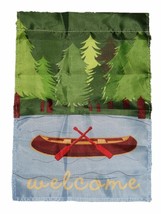 12X18 Lakeside Canoe Boat Welcome Sleeved Garden 12&quot;X18&quot; Flag - £11.18 GBP
