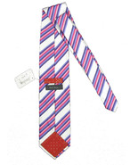 NEW! Paul Smith Fun Striped Pure Silk Tie!  #Z4G87U White with Colorful ... - $82.04 CAD