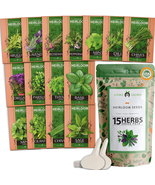 15 Culinary Herb Seed Vault - Heirloom and Non GMO - 4500 Plus Seeds for... - $13.03+