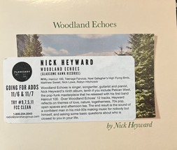 Woodland Echoes by Nick Heyward 2017 - CD is very nice -Cover has large sticker - £5.26 GBP