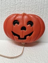 Vtg Halloween Blinky Glow Lite up Pumpkin Jack O Lantern Plastic Blow Mold 9” - £24.41 GBP