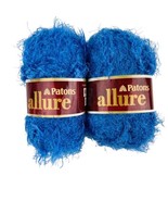 (2) Patons Allure Eyelash Yarn LAPIS Blue *Same Lot* 3.5 oz 97 yds Nylon... - £10.19 GBP
