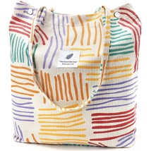 Women&#39;s Tote Bag Large Capacity Corduroy Y2K  Soft Fabric Eco Handbags Female Tr - £52.26 GBP