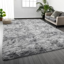 Large Shag Area Rugs 6 X 9, Tie-Dyed Plush Fuzzy Rugs For Living Room, Ultra Sof - £73.12 GBP