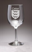 Cotter Irish Coat of Arms Wine Glasses - Set of 4 (Sand Etched) - £52.63 GBP