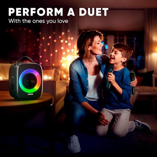 MASINGO Cantando C2 Karaoke Machine – 2 Mics, LED Lights, 3D Sound Item image 2