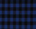 Royal Blue Black Buffalo Plaid Flannel 1&quot;x 0.75&quot; Check Fabric By Yard D2... - $8.49