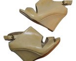 MAX STUDIO Natural Leather Peep Toe Wedge sz 8 Women - £15.61 GBP